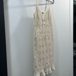 Knit crochet swim coverup aerie M